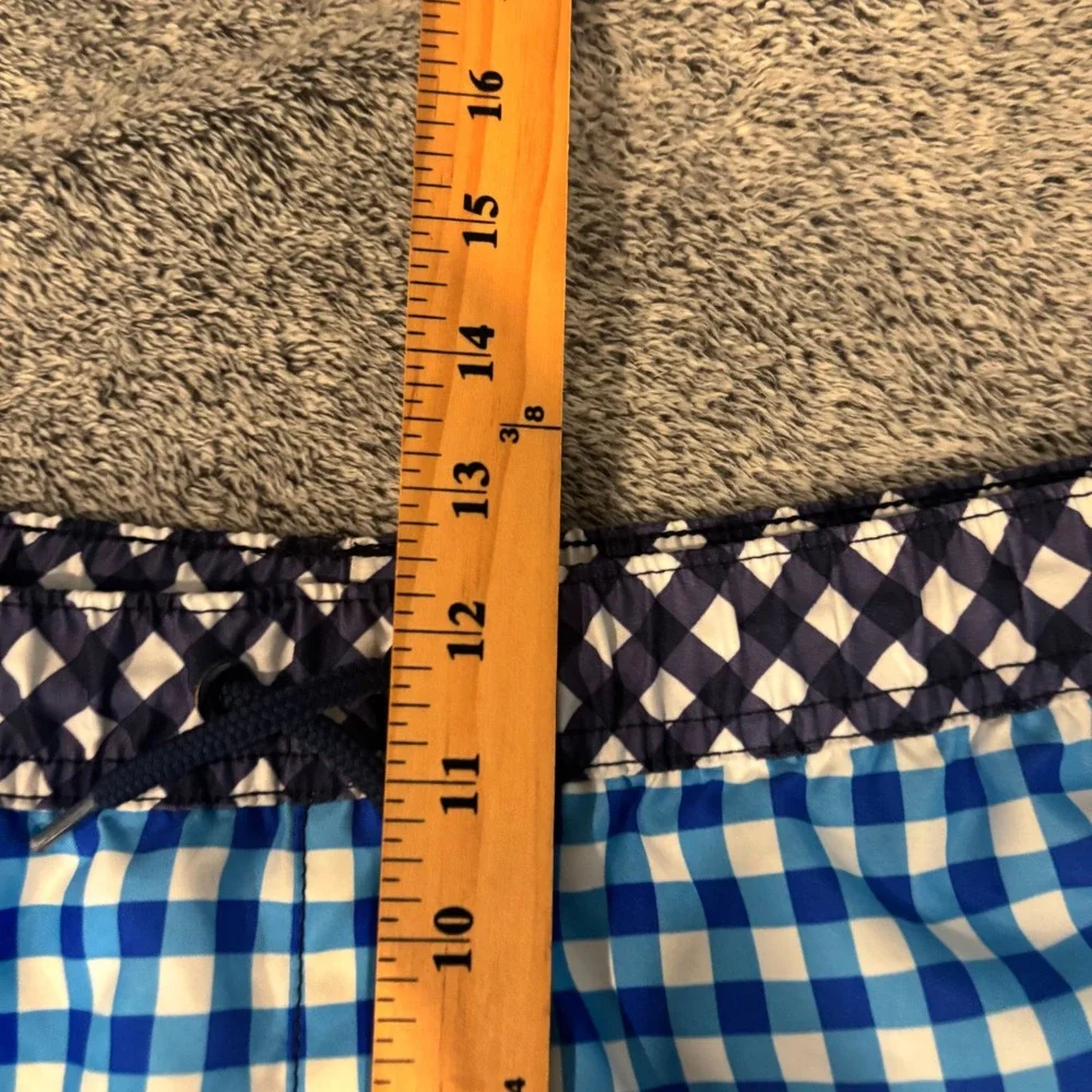 Draper James Lands End Mens Swim Trunks XXL Gingham Check Preppy Coastal 21250